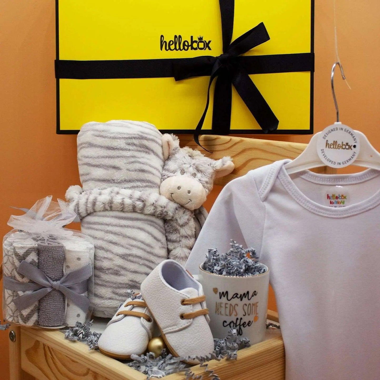 Hellobox Baby Geschenke zur Taufe , Neugeborene geschenkset mit Babydecke, Kuscheltier (17 Teile) (weiss) Junge & Mädchen-1