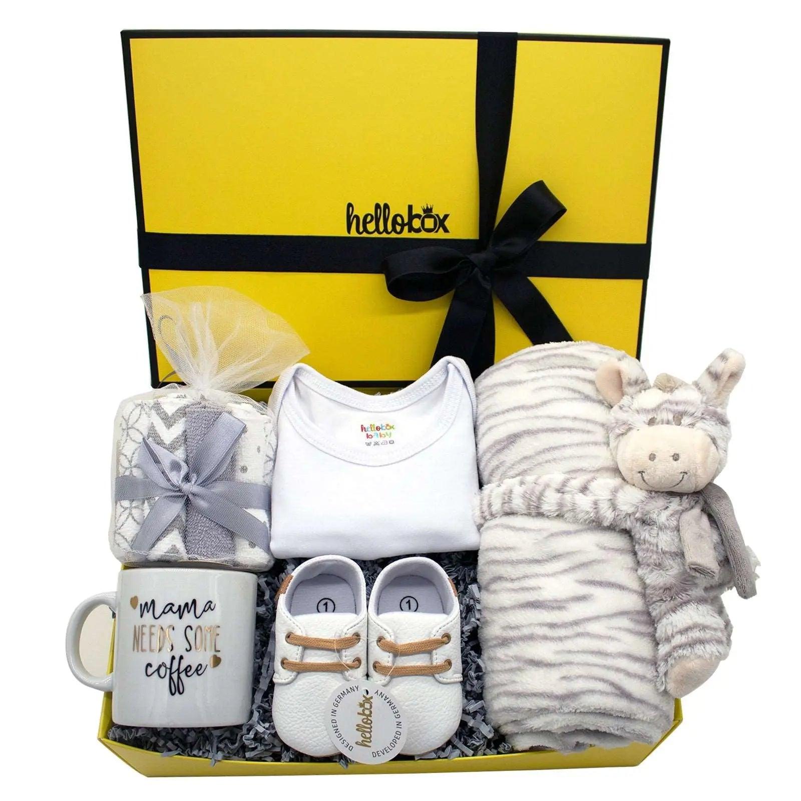 Hellobox Baby Geschenke zur Taufe , Neugeborene geschenkset mit Babydecke, Kuscheltier (17 Teile) (weiss) Junge & Mädchen-0