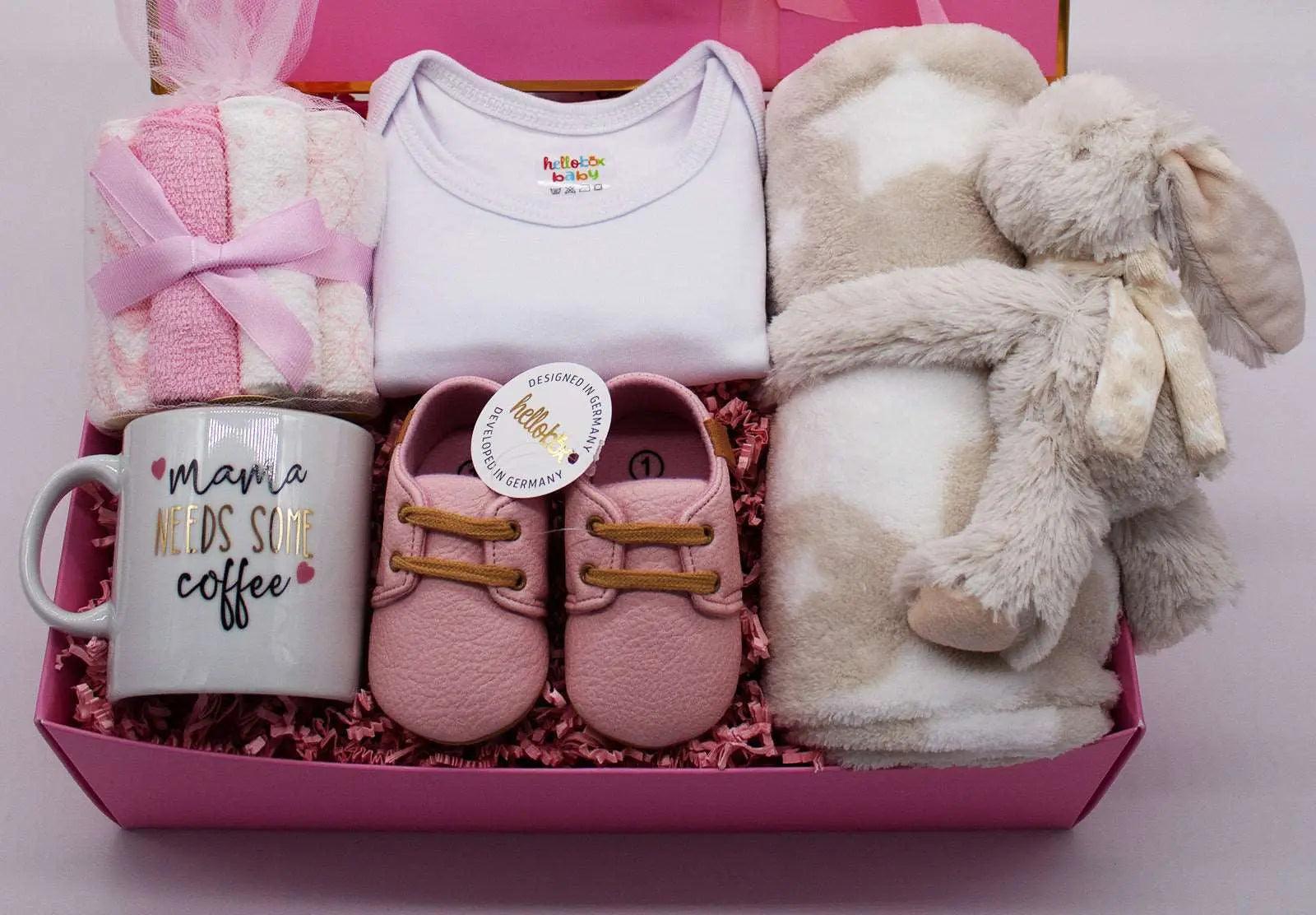 Hellobox Geschenk neugeborenes mit Babydecke, Kuscheltier (17 Teile) (Rosa) Mädchen-7