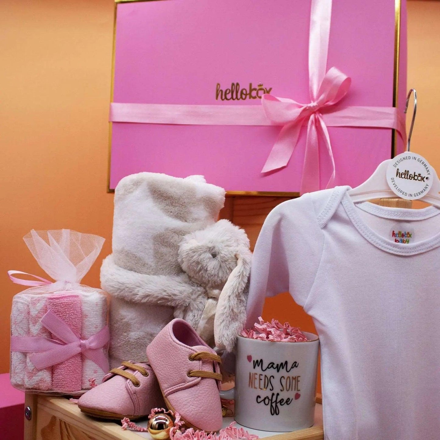 Hellobox Geschenk neugeborenes mit Babydecke, Kuscheltier (17 Teile) (Rosa) Mädchen-2