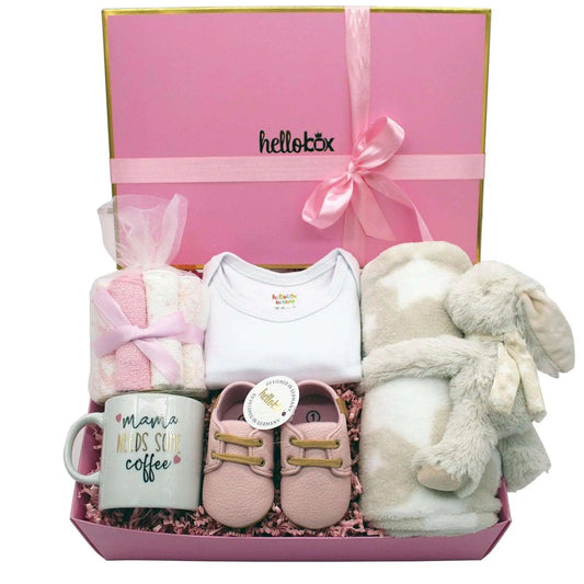 Hellobox Geschenk neugeborenes mit Babydecke, Kuscheltier (17 Teile) (Rosa) Mädchen-0
